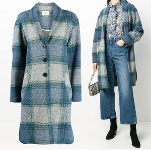 Etoile Isabel Marant Greyish Blue Wool Gabriel Coat FR36(US4)